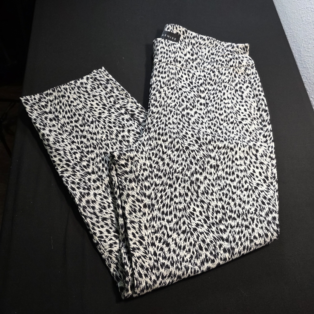 Premise Black and White Patterned Pull On Pants, Womens Size Large